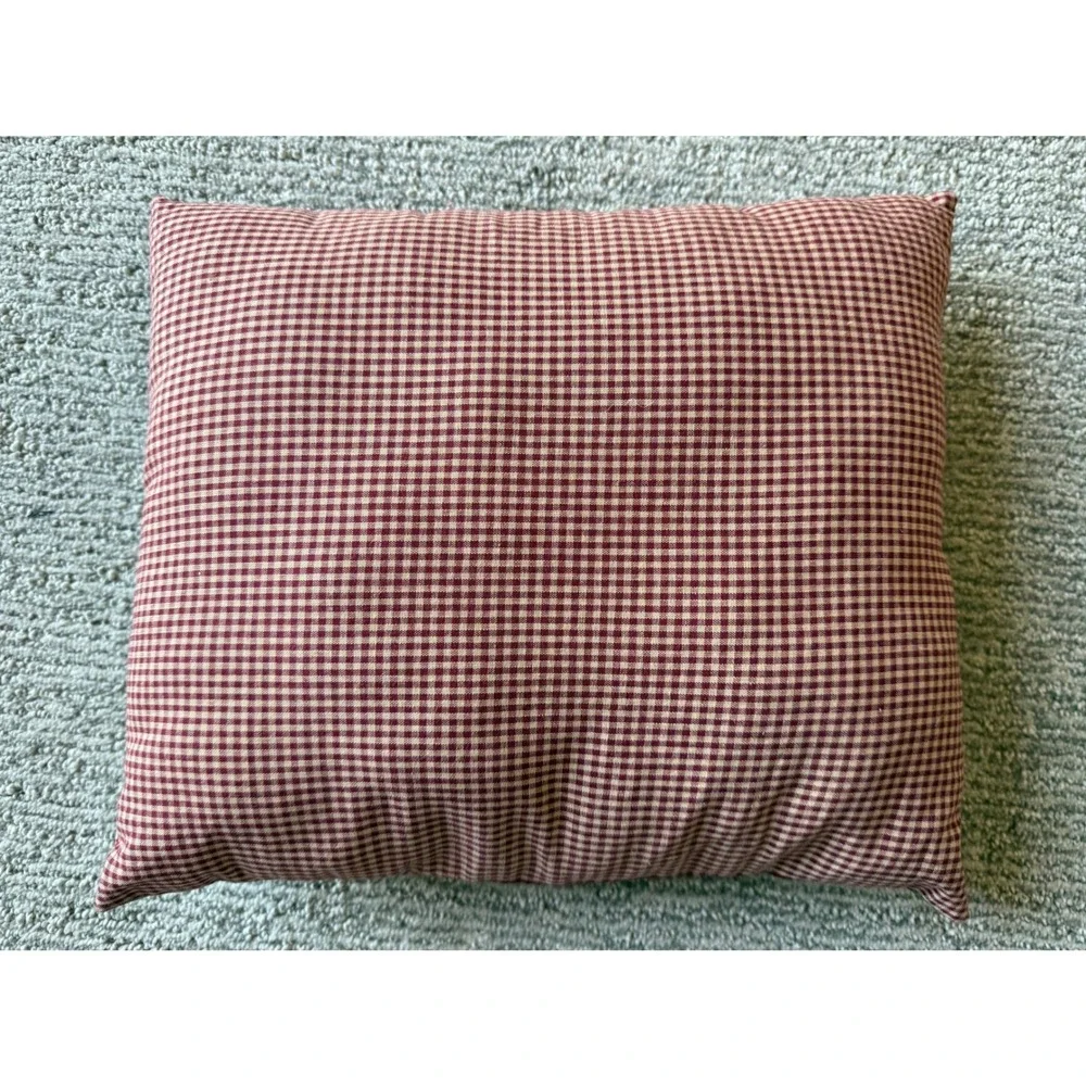 Handmade Christmas Patchwork Throw Pillow Primitive Embroidered Holiday Decor